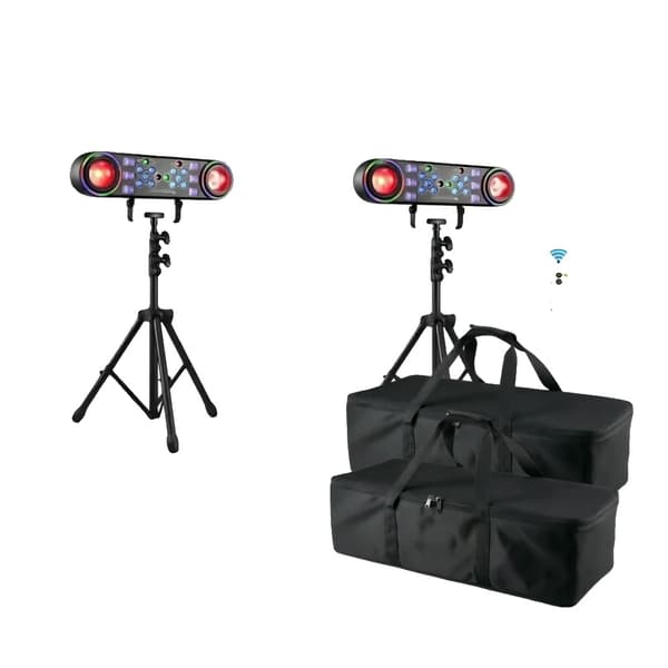 DJ Belysningssæt, Multi-Effekt Kontrol, Justerbar Tripod Stativ,2 PCS