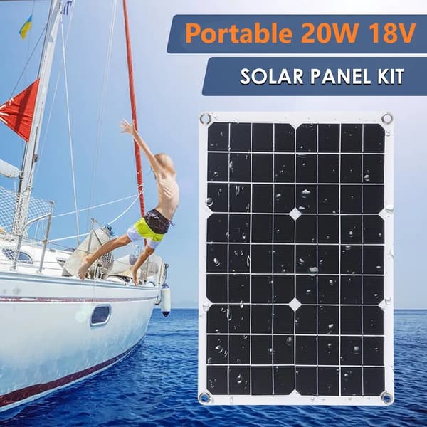 Solpanel, Fleksibelt Design, Høj Effektivitet,1 stk 20W solpanel