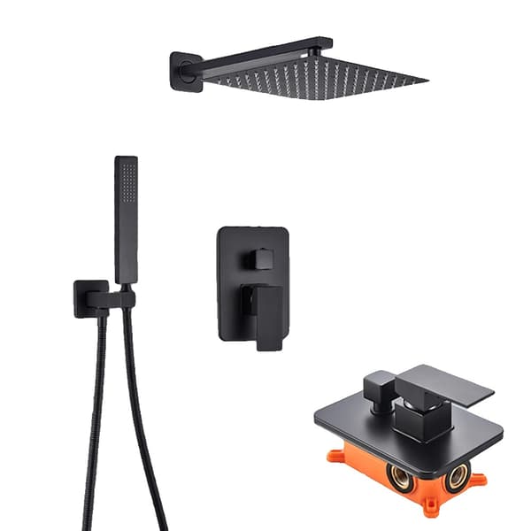 Duschkran, Väggmonterad, Modern Design,12tum 2 vägar