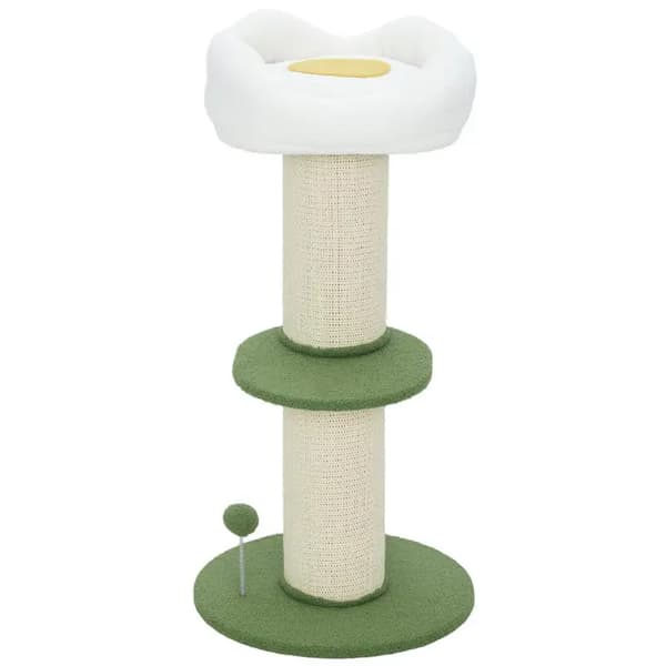 Kattetårn, Multi-niveau Design, Holdbare Materialer,hær grøn