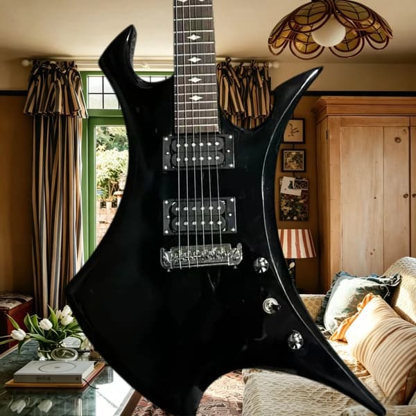 Gitarr, Mahognykropp, Rosenträsgrepp,svart