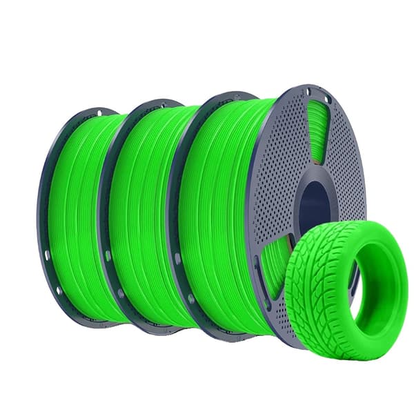 3D Filament, Flexibel TPU, 95A Hårdhet,Grön