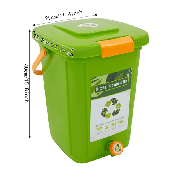 Kompostbeholder, Stor Kapacitet, Lugtkontrol Låg,20L