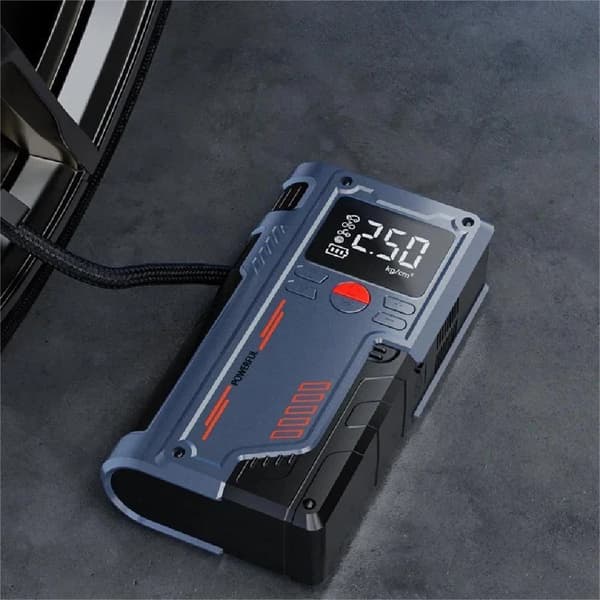 Bilstartare, Bärbar Luftpump, Nödbatteriboost,4 i 1