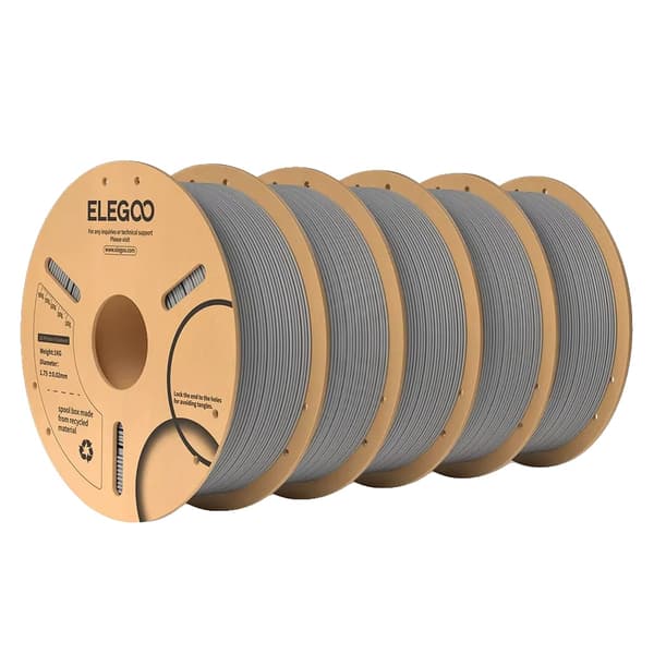 PLA Filament, 1,75 mm Diameter, 2 kg Spole,Grå 5kg