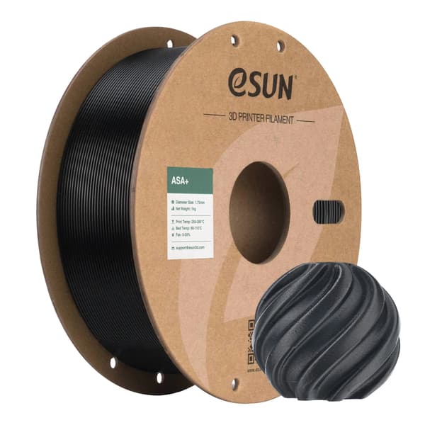 3D-printer filament, ASA+, høj slagmodstand,SORT