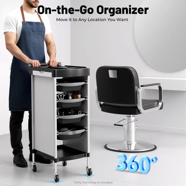 Salonvogn, 6-lags design, holdbar mobilitet,sort