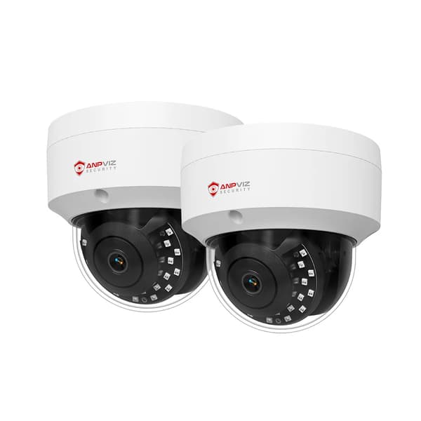Domekamera, 5MP upplösning, AI humanoiddetektering,2PC 4MP Vit, 2.8mm-b
