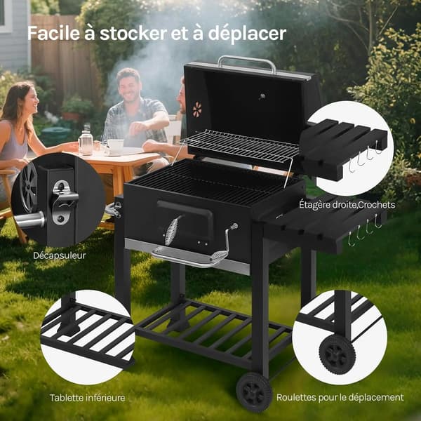 Grilli, Hiiligrilli, Sisäänrakennettu lämpömittari,musta