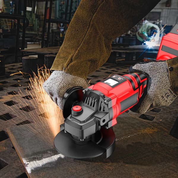 Vinkelslip, Borstlös Motor, 3-Hastighetskontroll, Inkluderar 2 × Batterier