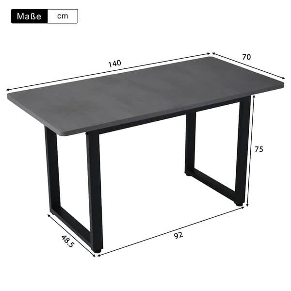 Spisebord, Moderne Stil, Alsidig Brug,Sort og Grå