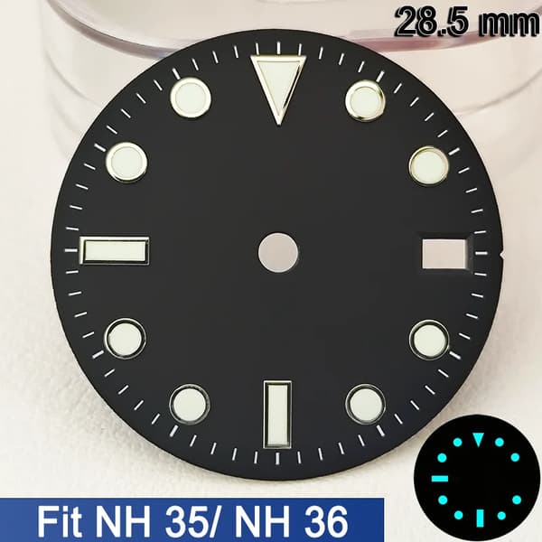 Urværk, 28,5 mm Diameter, Blå Luminøs Funktion,u11