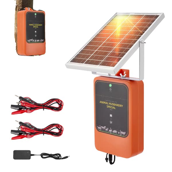 Elstängsel Laddare, Solenergi, 10 km Räckvidd,Orange
