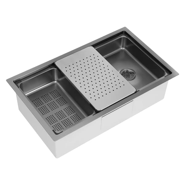 Køkkenvask, Rustfrit Stål 304, 30 x 18 x 9 tommer, Enkelt Skål, Rektangulær, Over Bordplade