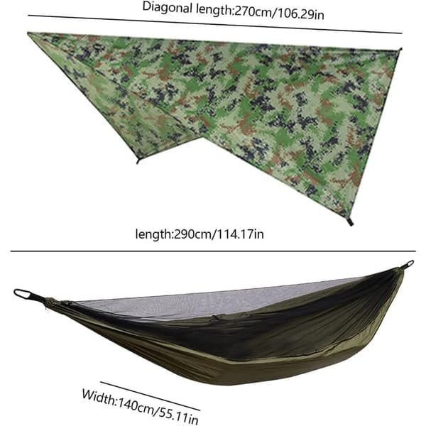 Camping Hængekøje, Myggenet, Bærbart Design,grøn