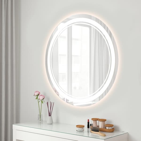 Badrumsspegel, LED-belysning, dimbar touchkontroll,Silver