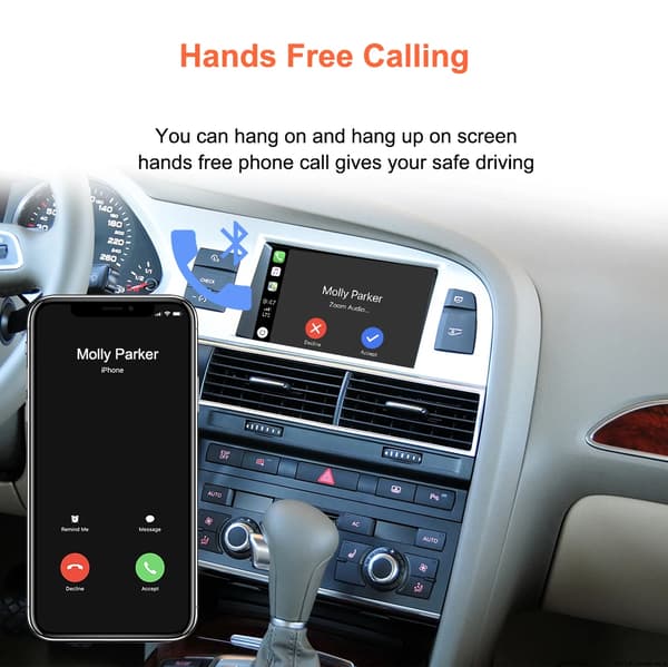 Trådlöst CarPlay-gränssnitt, Stöder Android Auto, Integrering av backkamera,AC-knapp