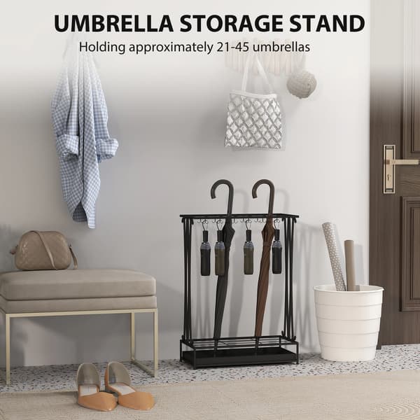 Paraplyställ, Pulverlackerat Stål, Modern Design, svart