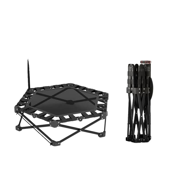 Mini Trampolin, Justerbart Handtag, Fällbar Design,svart
