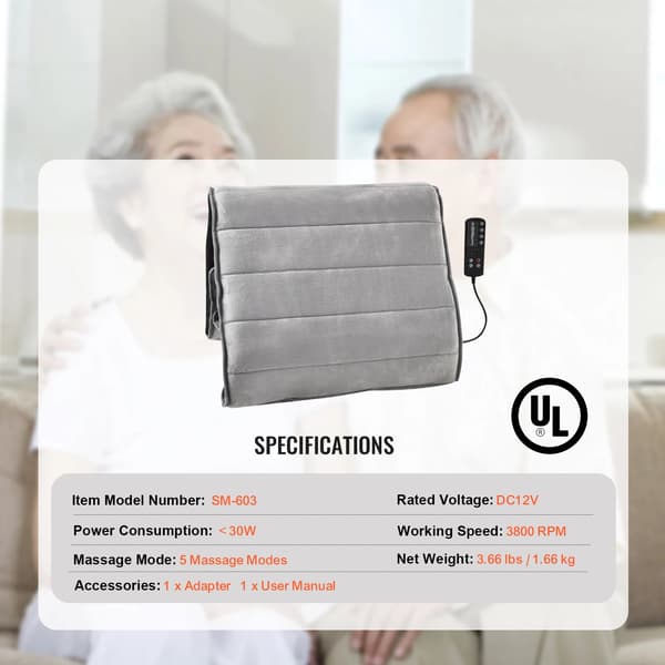 Massagekudde, Helkroppsvibration, Värmeterapi,0-10-0