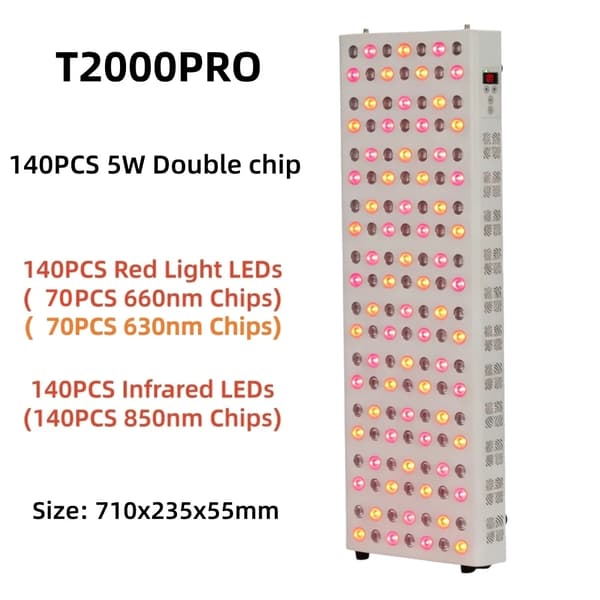 LED Lysterapi Panel, EU Stik, Anti-Aldring og Smertelindrende Behandlinger,T2000PRO