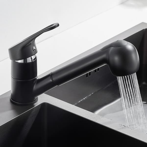 Køkkenvask, Utrækkelig Design, Dobbelt-Mode Sprayhoved,Sort
