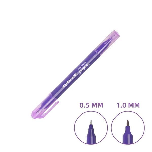 Hudmarkerpenna, Engångs, Precision Design,10Pcs Lila dubbel