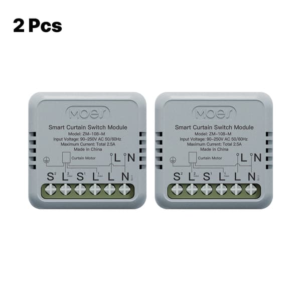Smart Gardinswitch, Röststyrning, App-baserad Hantering,ZigBee 2 PCS