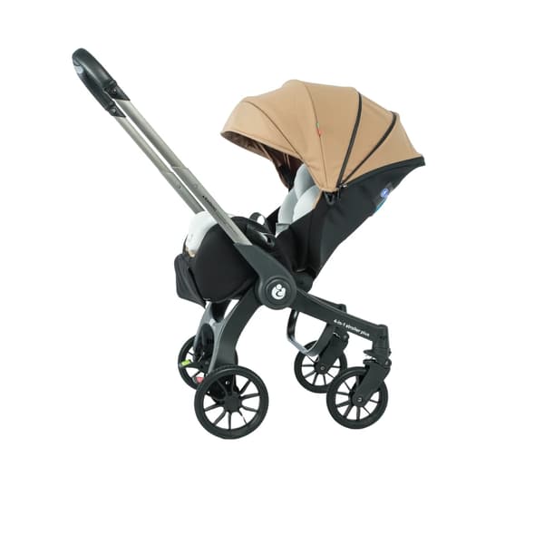 Barnevogn, Én-Klik Fold, Stødabsorberende Hjul,G308 khaki
