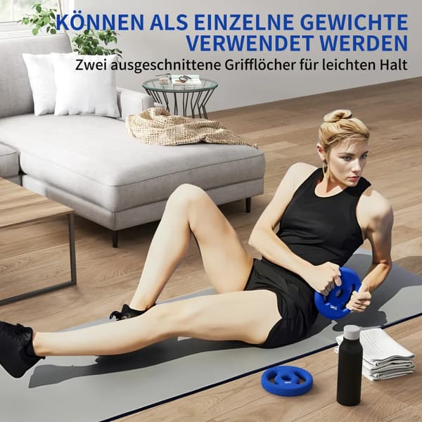 Vægtplader, Holdbart Materiale, Ergonomisk Design,2x5KG