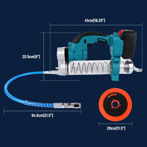 Elektrisk fedtpistol, trådløs, højtryk,2 batteri