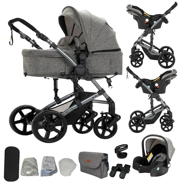Barnvagn, Spädbarnssele, Flexibel design, Bekväma funktioner, GRÅ