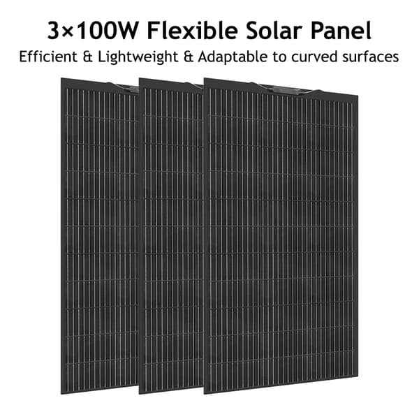 Solpanel, Flexibel Design, Effektiv Energiutvinning,3PCS F100W