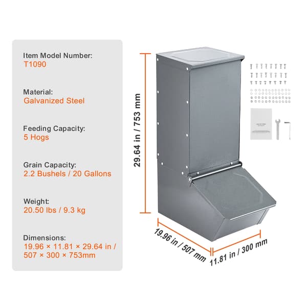 Svinefoder, Galvaniseret Stål, Pladsbesparende Design,T1090