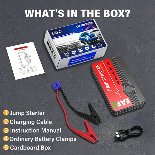 Bil Jump Starter, 600A Spidsstrøm, Bærbar Nødstrømbank,Starter-a