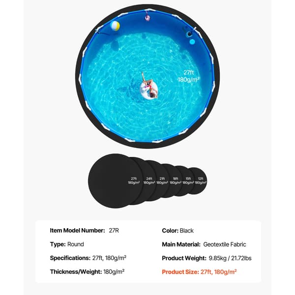 Pool Liner Pad, Holdbar Beskyttelse, Nem Installation,27 ft