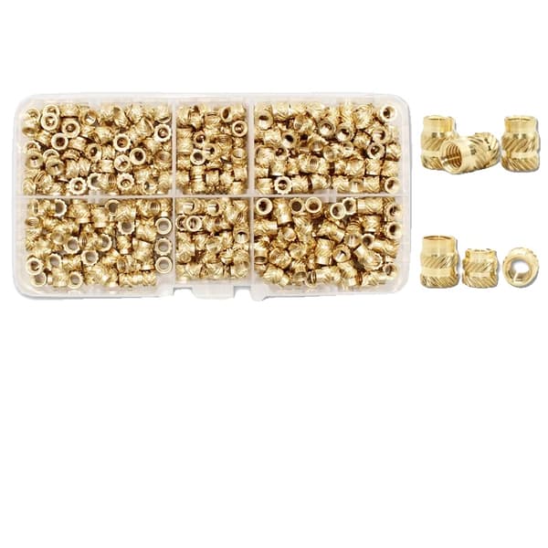 Insatsmutter, mässingsmaterial, 3D-utskriftkompatibilitet,M4 Mutter 400st