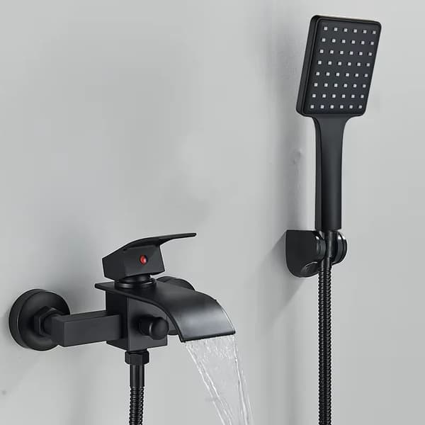 Badekararmatur, Væghængt, Moderne Design,Sort A