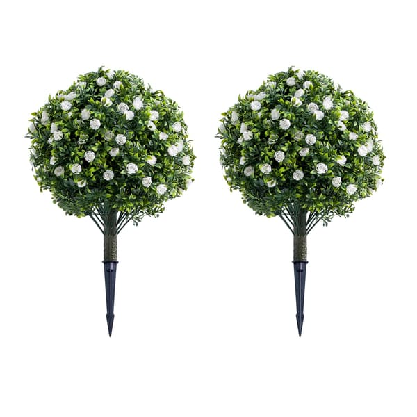 Kunstig Blomsterkugle Træ, Realistisk Design, Nem Vedligeholdelse,HVID