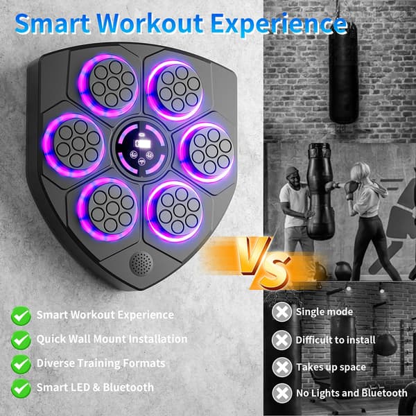 Boksetræner, Vægmonteret Design, Bluetooth-forbindelse,sort