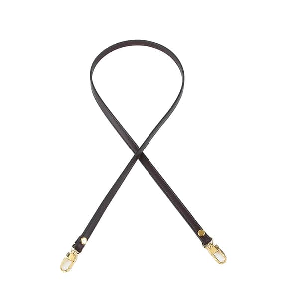 Väsksnodd, Hållbart Nötläder, Universell Kompatibilitet,Mörk kaffe, Guldspänne-110cm