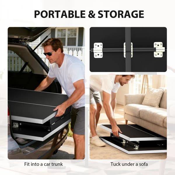 Ping-Pong Bord, Kompakt Design, Let at Sætte Op,sort