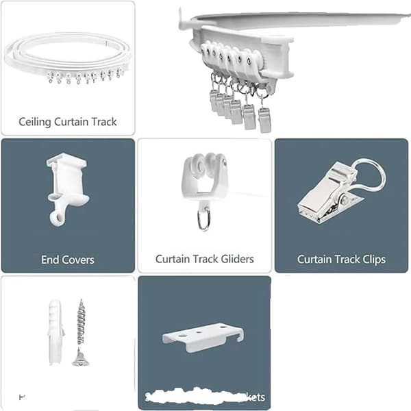 Gardinstangsystem, Fleksibelt Design, Nem Installation,Loftinstallation-a, 5meters-a