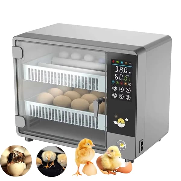 Æg Inkubator, Automatisk Æg Drejer, Touchscreen Kontrol,sort