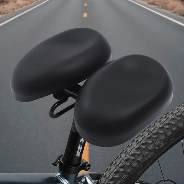 Cykelsæde, Justerbar Bredde, Stødabsorberende Design,sort