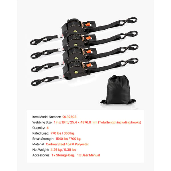 Spännband, 4-pack, hög lastkapacitet,25mmx5m 4 St