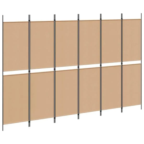Skærmdivider, stofkonstruktion, 6-panel design,Lys Gul