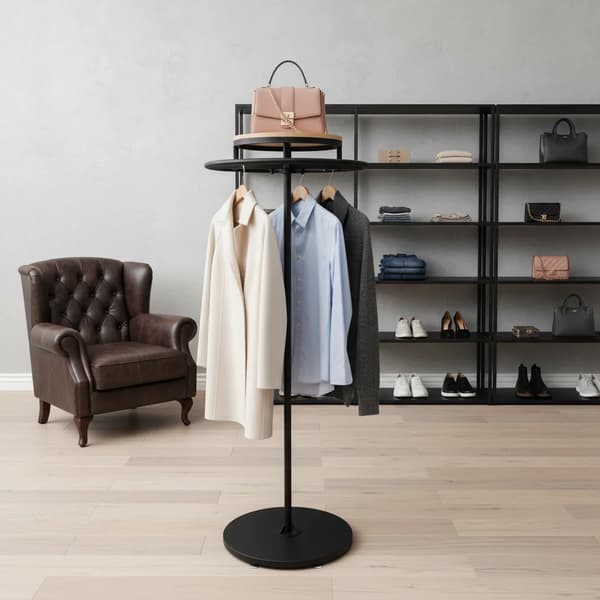 Tøjstativ, Rotérbart Design, Moderne Æstetik,Sort