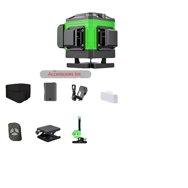 Lasernivå, multilinjedesign, hög synlighet gröna strålar, Grön 12 rader