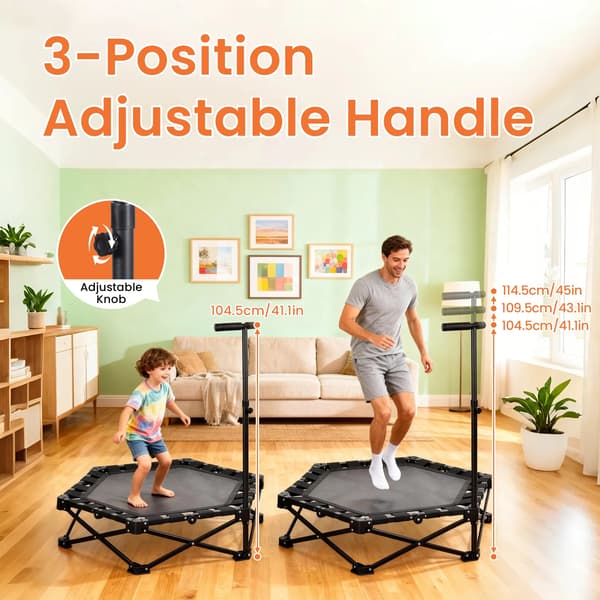 Rebounder Trampolin, Fällbar Design, Säker Studsupplevelse,svart